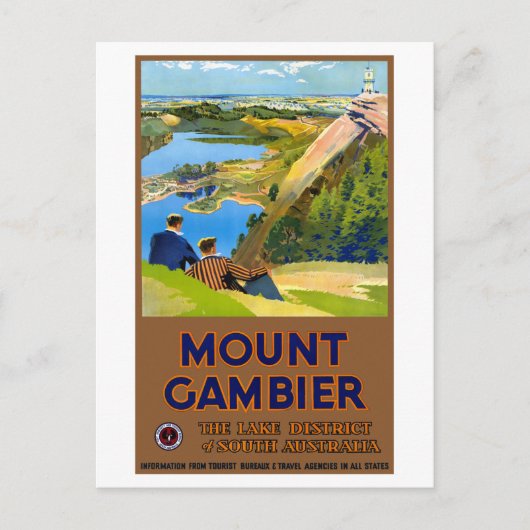 Australien Vintage Travel Poster wiederhergestellt Postkarte (Vorderseite)