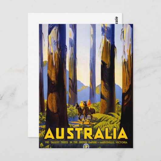 Australien Vintage Travel Poster wiederhergestellt Postkarte (Vorne/Hinten)