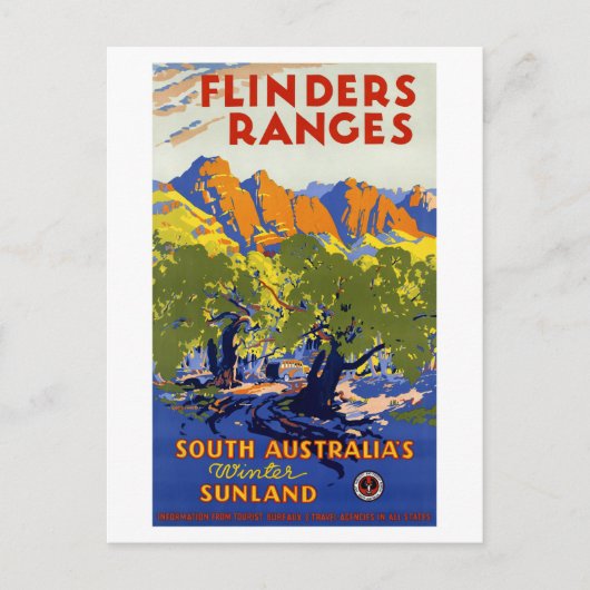 Australien Vintage Travel Poster wiederhergestellt Postkarte (Vorderseite)