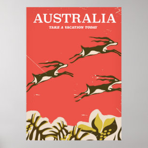 Australien Vintage-Urlaubsdruck Poster