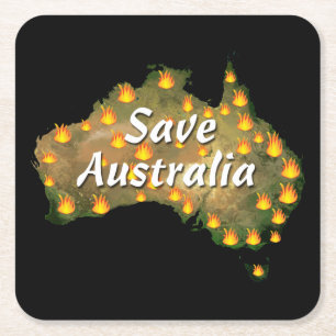 Australien vom Bushfire Desaster gerettet Rechteckiger Pappuntersetzer