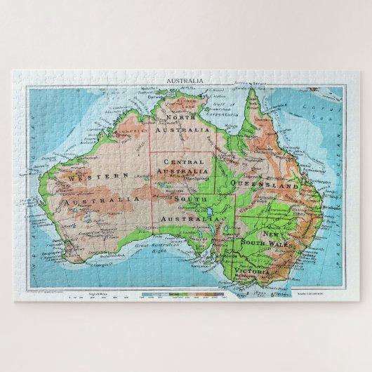 Australien von Alt. Eine restaurierte Karte. Puzzle (Horizontal)