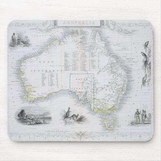 Australien, von einer Reihe Weltkarten Mousepad (Vorne)