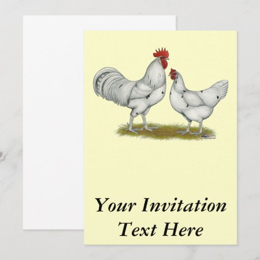 Australien White Chickens Einladung (Vorne/Hinten)