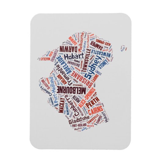 Australien Word Art Magnet (Vertikal)