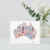 Australien Word Art Postkarte (Stehend Vorderseite)