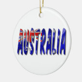 Australien Word mit Flaggentextur Keramik Ornament (Links)