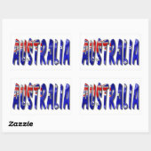 Australien Word mit Flaggentextur Rechteckiger Aufkleber (Blatt)