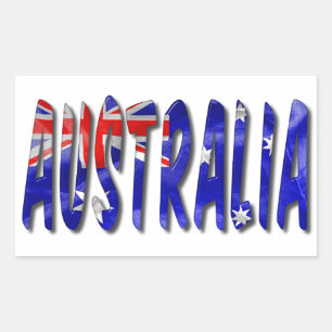 Australien Word mit Flaggentextur Rechteckiger Aufkleber