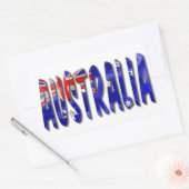 Australien Word mit Flaggentextur Rechteckiger Aufkleber (Umschlag)