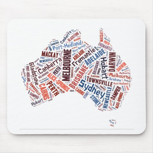 Australien Wortkunst Mousepad (Vorne)