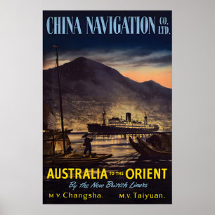 Australien zu Orient Dampfschifffahrtslinien Plaka Poster