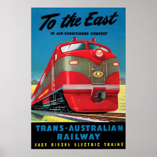 Australien Zug Reiseplakat Vintage Eisenbahn Poster