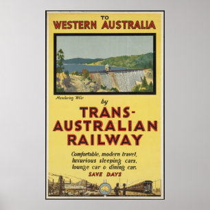 Australien-Zug-Vintage Reise-Plakat-Anzeige Retro Poster