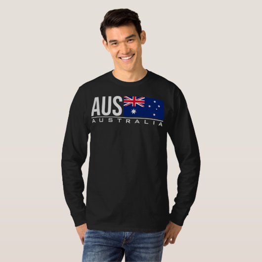 AUSTRALIENFLAG AUSTRALISCHER LANDESCODE AUS SPORTS T-Shirt (Vorne ganz)