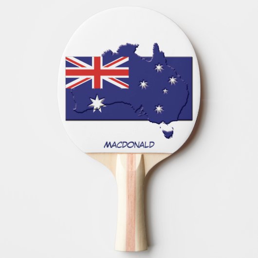 AUSTRALIENFLAG UND MAP Personalisiert Tischtennis Schläger (Vorderseite)