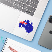 Australienflagge Aufkleber (Laptop mit iPhone)