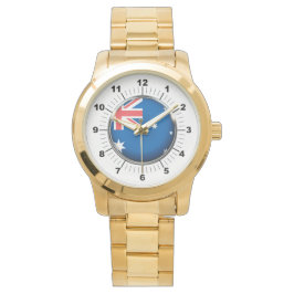 Australienflagge Oversized Gold Watch Armbanduhr