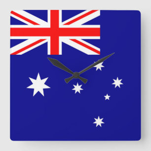 Australienflagge Quadratische Wanduhr