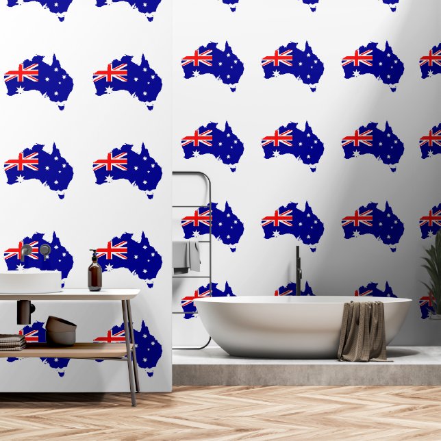 Australienflagge Tapete (Badezimmer)