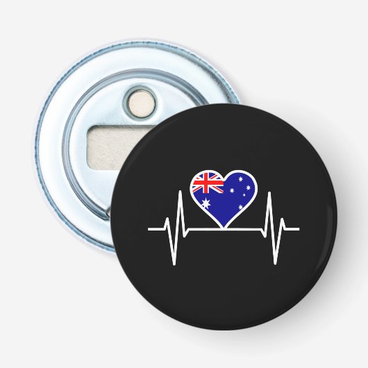 Australienisches Flaggen-Heartbeat Flaschenöffner (Vorderseite)