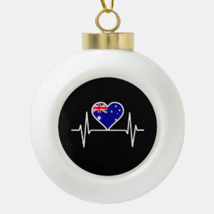 Australienisches Flaggen-Heartbeat Keramik Kugel-Ornament