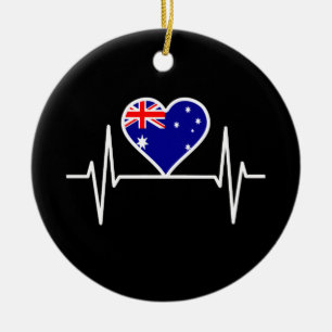 Australienisches Flaggen-Heartbeat Keramik Ornament