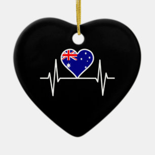 Australienisches Flaggen-Heartbeat Keramik Ornament