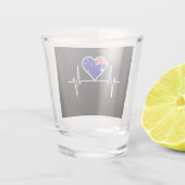 Australienisches Flaggen-Heartbeat Schnapsglas (Rückseite)