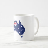 AUSTRALIENKARTE UND FLACHBLAU KAFFEETASSE (VorderseiteRechts)