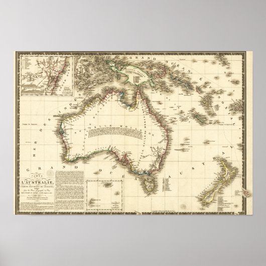 AustralienPanoramakarteAustralien 2 Poster (Vorne)
