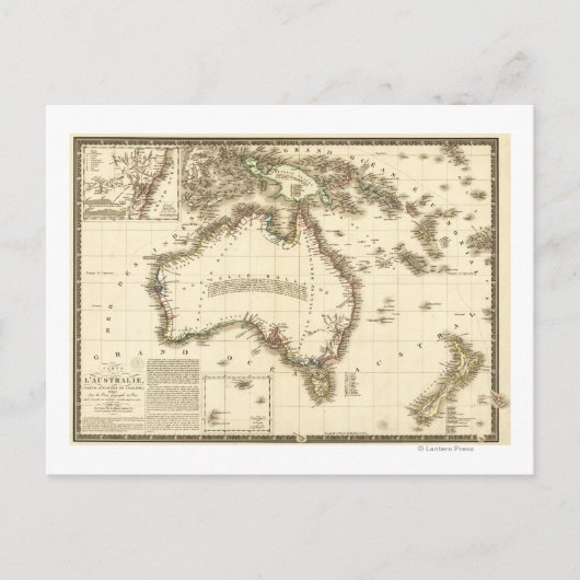 AustralienPanoramakarteAustralien 2 Postkarte (Vorderseite)