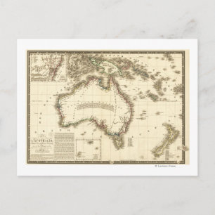 AustralienPanoramakarteAustralien 2 Postkarte