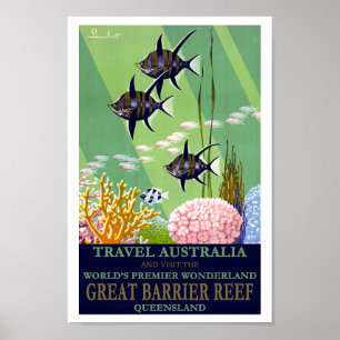 Australiens Great Barrier Reef Queensland Vintag Poster