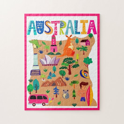 Australiens Iconic Sehenswürdigkeiten & Wildlife P Puzzle (Vertikal)