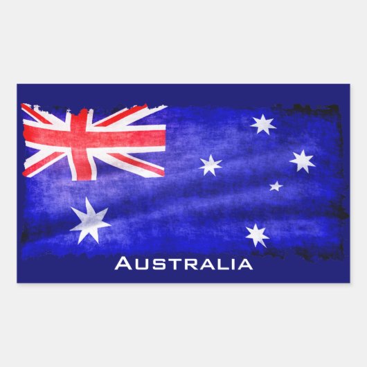 Australier, Aussie Flag, Downunder Patriotic Flag Rechteckiger Aufkleber (Vorderseite)