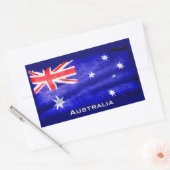 Australier, Aussie Flag, Downunder Patriotic Flag Rechteckiger Aufkleber (Umschlag)