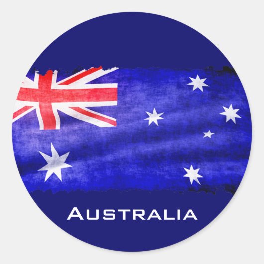 Australier, Aussie Flag, Downunder Patriotic Flag Runder Aufkleber (Vorderseite)