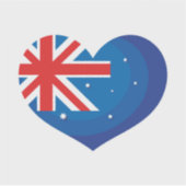 Australier. Australische Flagge. Herz. Aufkleber (Vorderseite)