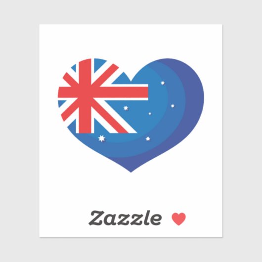 Australier. Australische Flagge. Herz. Aufkleber (Blatt)