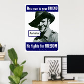 Australier - dieser Mann ist dein Freund Poster (Heimbüro)
