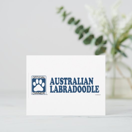 Australier Labradoodle Blau Postkarte (Stehend Vorderseite)