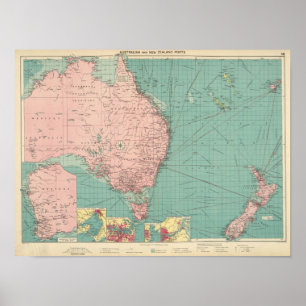 Australier, Neuseeland-Häfen Poster