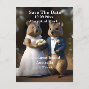 Australier Quokka heiratet mich Save the Date Postkarte