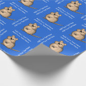 Australier Quokka personalisierte blaue Geschenkpapier (Ecke)