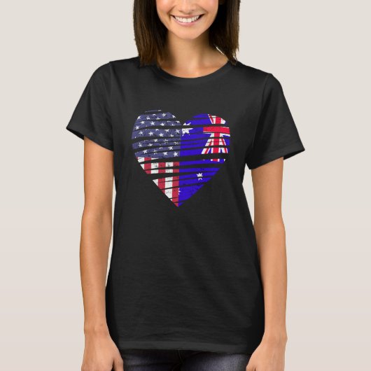 Australisch American Grown Heart USA Patriot Herit T-Shirt (Vorderseite)