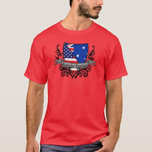 Australisch-Amerikanische Schild-Flagge T-Shirt (Vorderseite)