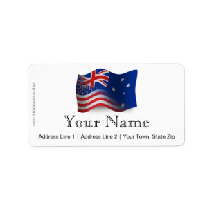 Australisch-Amerikanische wellenartig bewegende Adressaufkleber