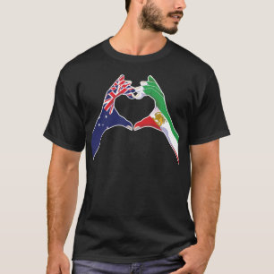 Australisch-iranische Einheit Herz mit Löwe und So T-Shirt