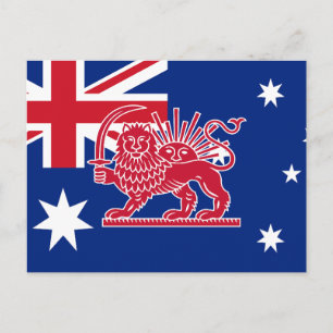 Australisch-iranische Löwe-und-Sonne-Erbeflagge Postkarte